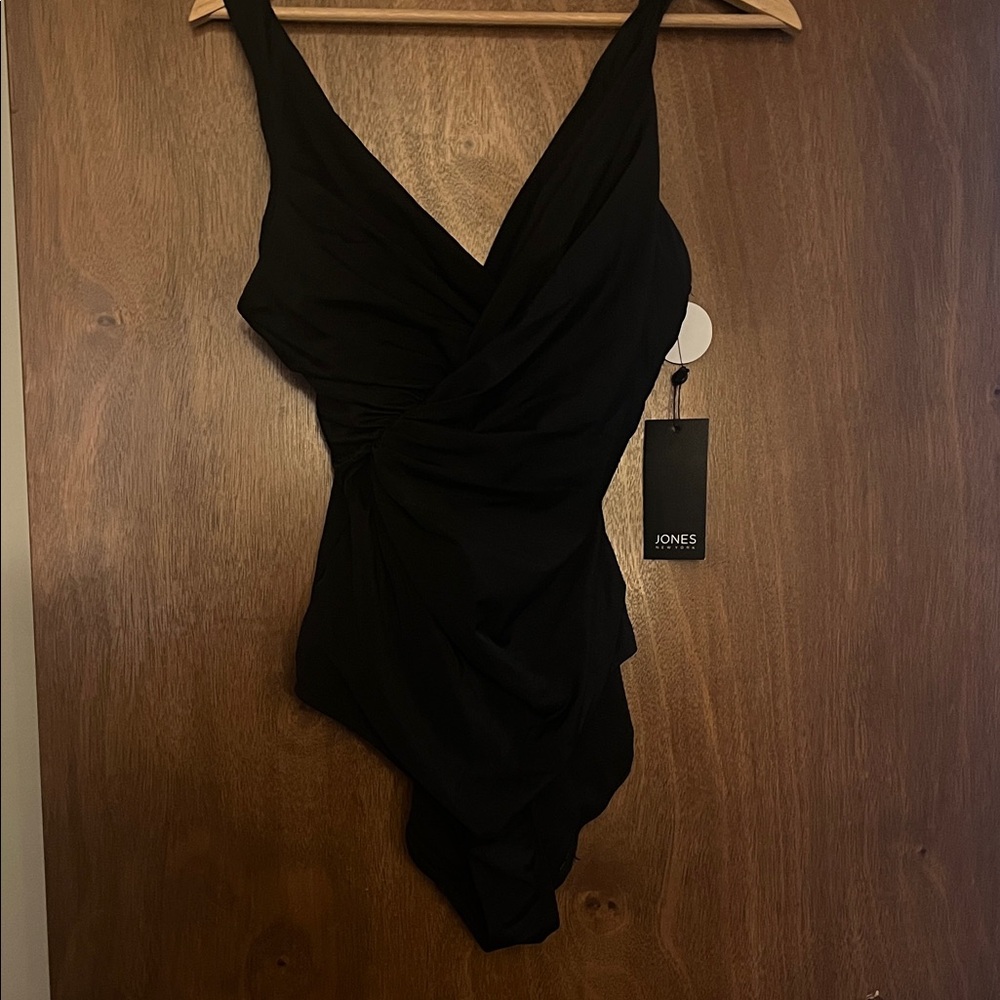 Jones New York Black V-Neck Swimsuit